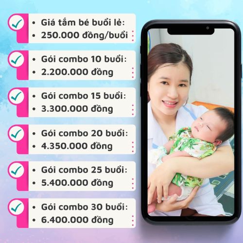 Bảng giá dịch vụ tắm bé sơ sinh tại nhà