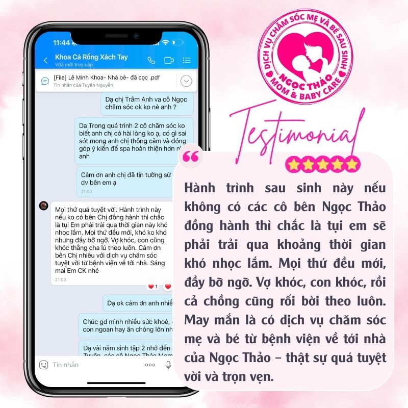 Phản hồi tích cực từ khách hàng của Ngọc Thảo Mom Baby Care